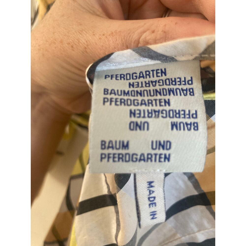 EUC Baum und Pferdgarten Aurelia Check Mini Dress 12 Yellow Peach White - Picture 11 of 11
